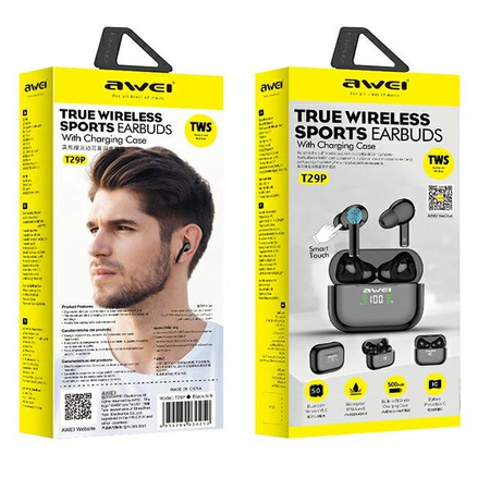 AWEI T29P SŁUCHAWKI BEZPRZEWODOWE DO TELEFONÓW Z DOŁADOWANIEM BLUETOOTH 5.1