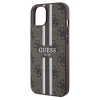 Etui Guess 4G Printed Stripes MagSafe na iPhone 15 / 14 / 13 - brązowe