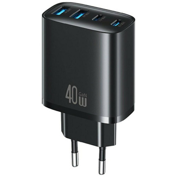 Ładowarka sieciowa USAMS T70 40W         2xUSB-A/2xUSB-C czarny