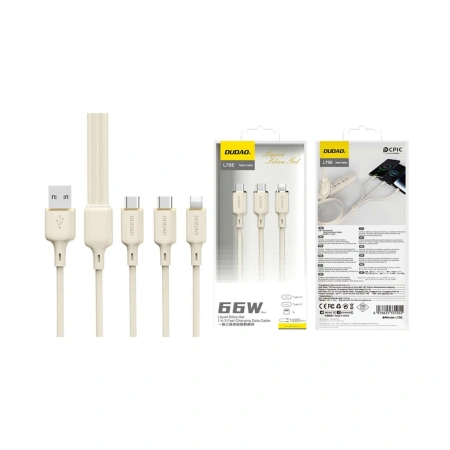 DUDAO KABEL 3W1 USB-A DO 2X USB-C DO LIGHTNING 66W 1.2M DO TELEFONÓW