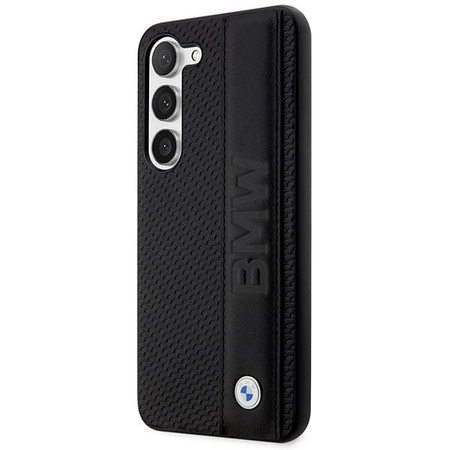 Etui BMW BMHCS23M22RDPK S23+ S916 - czarne Leather Textured & Stripe
