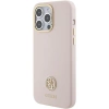 Etui Guess Silicone Logo Strass 4G do iPhone 15 Pro Max - różowe