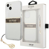 Guess GUHCP13SKB4GBR iPhone 13 mini 5,4" Transparent hardcase 4G Brown Strap Charm