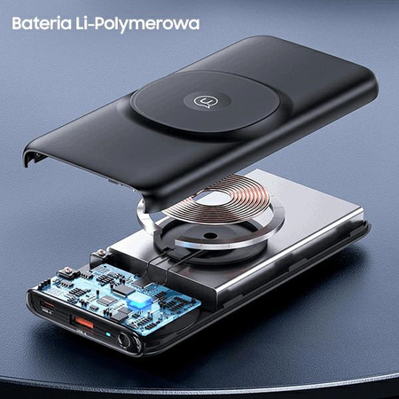 USAMS POWERBANK 10000MAH QC3.0 PD MAGNETYCZNE WIRELESS DO TELEFONÓW ANDROID