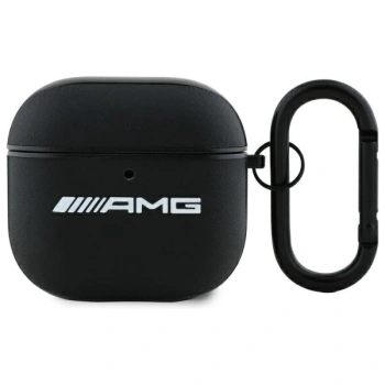 MERCEDES ETUI POKROWIEC AM AMG DO AIRPODS 4 Z LOGO BIAŁYM WERSJA LUXURY