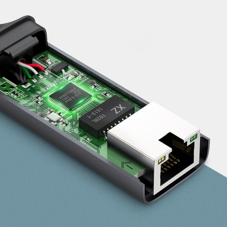 Ugreen zewnętrzna karta sieciowa  RJ45 - USB Typ C (1000 Mbps/ 1 Gbps )Gigabit Ethernet szary (CM199)