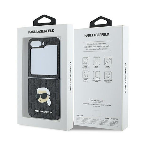 KARL LAGERFELD POKROWIEC HARDCASE DO SAMSUNG Z FLIP6 F741 SAFFIANO MONOGRAM