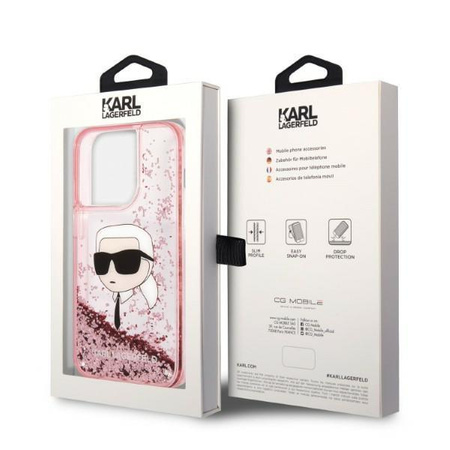 Karl Lagerfeld KLHCP14LLNKHCP iPhone 14 Pro 6,1" różowy/pink hardcase Glitter Karl Head