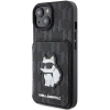 Etui Karl Lagerfeld Saffiano Cardslots and Stand Monogram Choupette do iPhone 15 - czarne