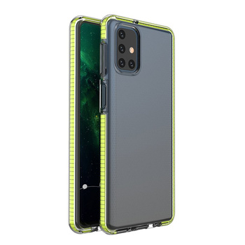 Spring Case pokrowiec żelowe etui z kolorową ramką do Samsung Galaxy M31s żółty