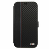 Etui BMW BMFLBKP12SMCARBK iPhone 12 mini 5,4" czarny/black book M Collection PU Carbon Stripe