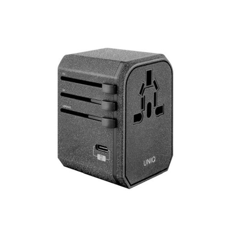 Uniq Ład. siec. Voyage World Adapter 33W + 2xUSB + PD 18W + QC 3.0 - szare (LITHOS Collective)