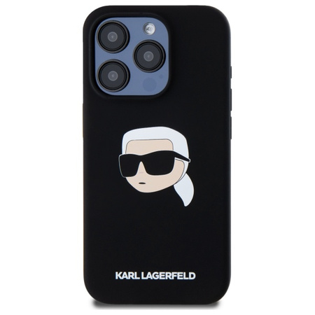 KARL LAGERFELD CASE MAGNETYCZNY DO IPHONE 15 PRO SILIKONOWE KARL HEAD PRINT