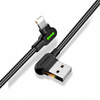 MCDODO KABEL KĄTOWY 90° LIGHTNING DWUSTRONNY DO IPHONE 11 12 13 14 LED 1M