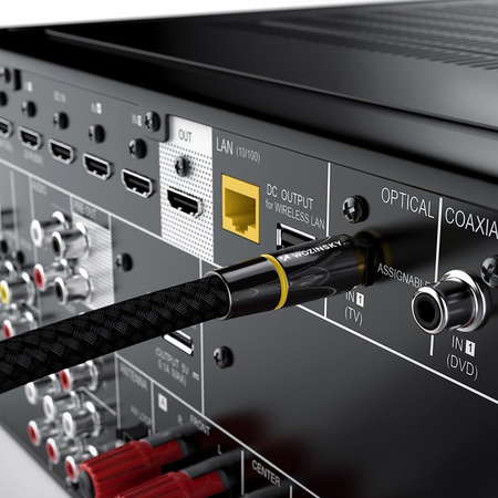 Wozinsky optyczny kabel przewód audio cyfrowy światłowód Toslink SPDIF 2m czarny (WOPT-20)