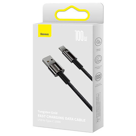BASEUS KABEL USB-C DO USB 100W DO SZYBKIEGO ŁADOWANIA LAPTOPÓW TELEFONÓW 1M