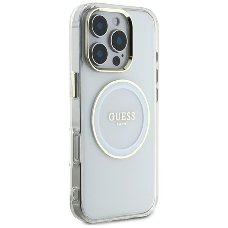 GUESS ETUI DO IPHONE 16 PRO MAX DO MAGSAFE LOGO CLASSIC BIAŁE WYSOKA JAKOŚĆ