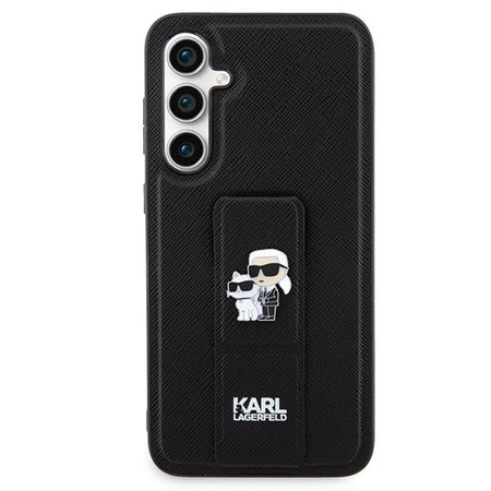 Etui Karl Lagerfeld Gripstand Saffiano Karl&Choupette Pins na Samsung Galaxy S23 FE - czarne