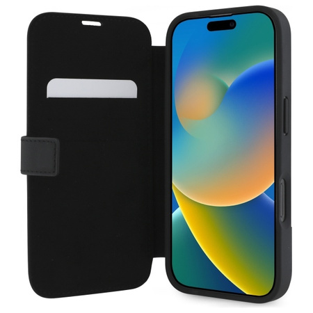MERCEDES POKROWIEC DO IPHONE 16 6,1 BOOKCASE Z OCHRONĄ SKÓRZANY I DREWNIANY