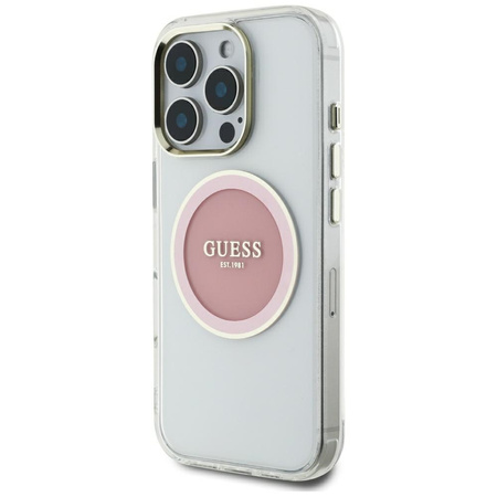 GUESS ETUI MAGNETYCZNE DO IPHONE 16 PRO MAX LOGO METALOWE KOŁO DO MAGSAFE
