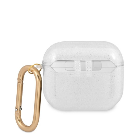 GUESS GUA3UCG4GT ETUI DO AIRPODS 3 Z KOLEKCJI GLITTER CASE TRANSPARENTNE