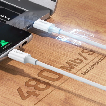 UGREEN KABEL USB-C USB-C DO TELEFONÓW 1M PD QC AFC ŁADOWANIE BEZPRZEWODOWE