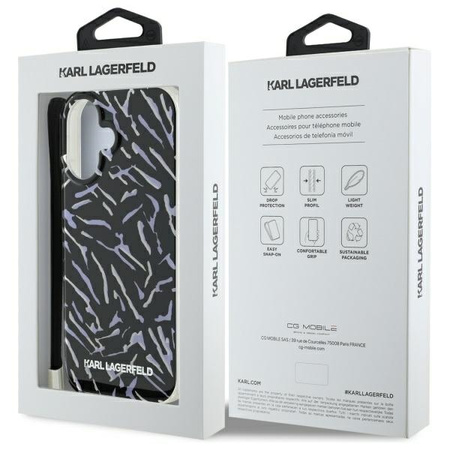 KARL LAGERFELD KLHCP16MHZBPKCCU ETUI DO IPHONE 16 PLUS 6.7 ZEBRA WITH CORD