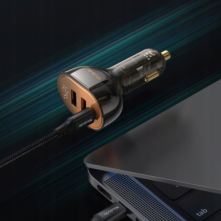 MCDODO MOCNA SZYBKA ŁADOWARKA SAMOCHODOWA MIERNIK 3X USB USB-C 100W LED