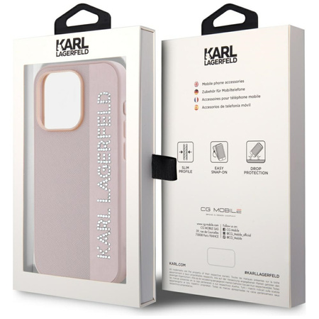 KARL LAGERFELD ETUI DO IPHONE 15 PRO MAX 6.7 SAFFIANO Z RHINESTONES I CHARM