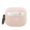 Etui Karl Lagerfeld KLA3RUNCHP na AirPods 3 cover - różowe Silicone Choupette Head 3D