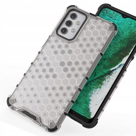 HURTEL ETUI HONEYCOMB DO SAMSUNG GALAXY A32 5G Z ŻELOWĄ RAMKĄ PRZEZROCZYSTE