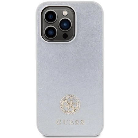 Etui Guess Strass Metal Logo na iPhone 15 Pro - srebrne