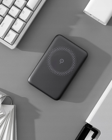 INNOSTYLE POWERMAG 2W1 SZYBKI POWERBANK INDUKCYJNY DO MAGSAFE 10000MAH STOJAK CZARNY