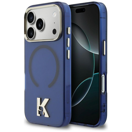 Etui Karl Lagerfeld IML K Head Logo MagSafe do iPhone 17 Pro Max niebieski