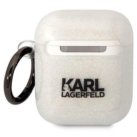 Etui Karl Lagerfeld KLA2HNKCTGT na AirPods 1/2 - przezroczyste Glitter Karl&Choupette