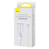 Baseus Flash Series Ⅱ kabel 3w1 do szybkiego ładowania USB-A do USB-C / Micro-USB / Lightning 66W 480Mb/s 1.2m fioletowy