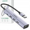 UGREEN HUB 5W1 ADAPTER DO LAPTOPA USB-A 3X USB 3.0 RJ45 USB-C CM475 SZARY