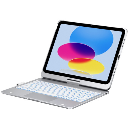 Etui Typecase Flexbook Touch z klawiaturą do iPad 11" (A16) 2025 / iPad 10.9" 2022 srebrny