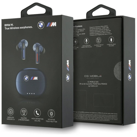 Słuchawki Bluetooth TWS BMW Printed Logo granatowy