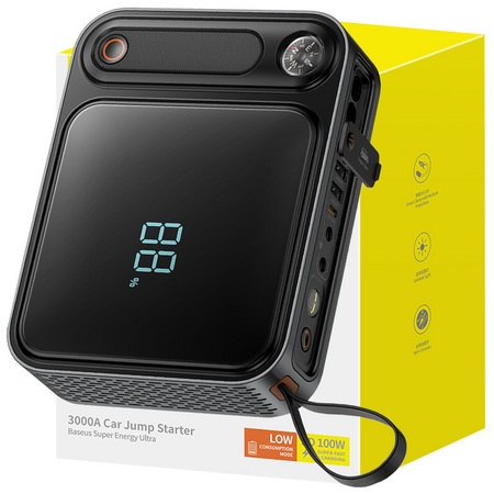 Powerbank Jump Starter do samochodu 3000A Baseus Super Energy Ultra - czarny