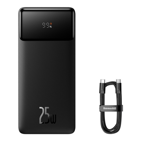 Powerbank 20000mAh USB / USB C 25W PD QC + kabel USB C 60W Baseus Bipow - czarny