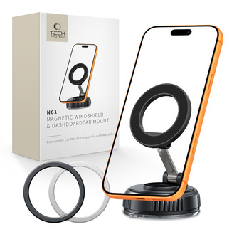 TECH-PROTECT N61 MAGNETIC MAGSAFE WINDSHIELD & DASHBOARD CAR MOUNT BLACK