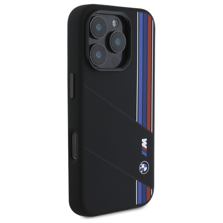 BMW ETUI HARDCASE SILICONE CUT DO IPHONE 16 PRO 6.3 DO MAGSAFE TRICOLOR