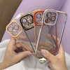 Fashion Case etui do iPhone 13 żelowy pokrowiec ze złotą ramką czerwony