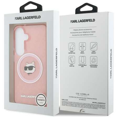 Etui Karl Lagerfeld IML Repeated         Choupette MagSafe do Samsung Galaxy S26 różowy