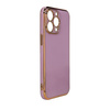 Lighting Color Case etui do iPhone 13 Pro żelowy pokrowiec ze złotą ramką fioletowy
