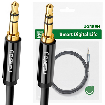 Ugreen kabel audio AUX wtyczka prosta minijack 3,5 mm 1m czarny (AV112)