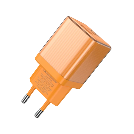 JELLICO ładowarka sieciowa EU55 GaN PD 33W 1xUSB-C + 1xUSB QC3.0 Pomarańczowy
