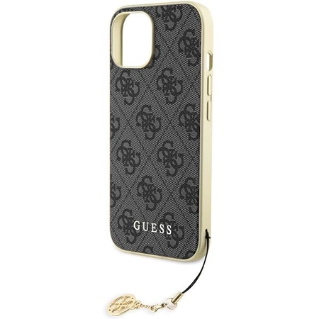 Etui Guess 4G Charms Collection do iPhone 15 - szare