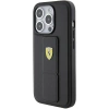 Etui Ferrari Grip Stand Metal Logo na iPhone 15 Pro - czarne